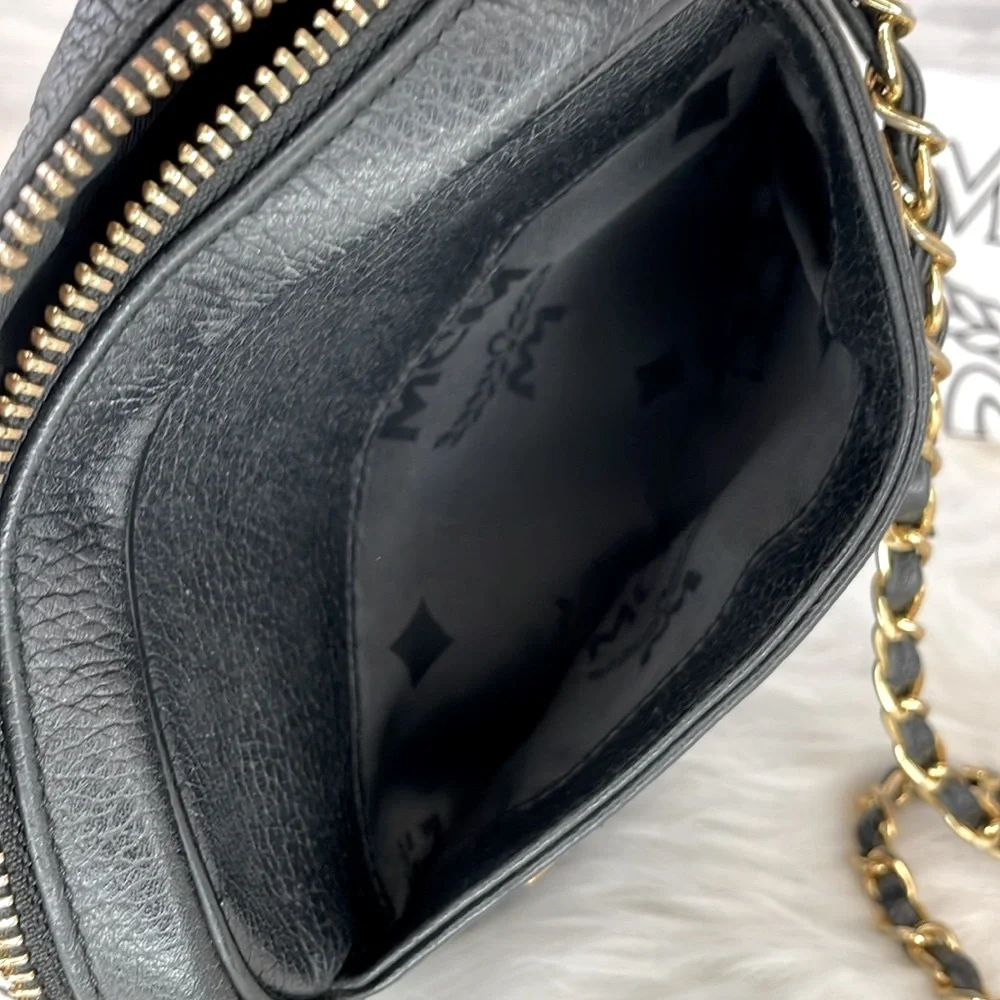 MCM Black Leather‎ Chain Strap Shoulder Bag